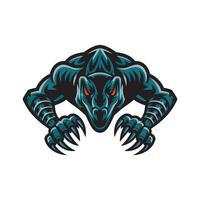 tyrannosaurus pose attacking with claws logo vector