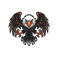eagle fliying attacking with claws design illustration logo vector