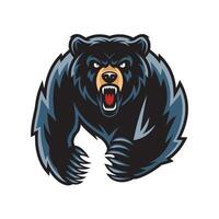 black bear attacking with claws design illustration logo vector