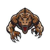 tyrannosaurus attacking with claws design illustration vector