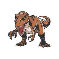 tyrannosaurus attacking with claws logo on white background vector