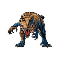 tyrannosaurus illustration logo pose attacking with claws vector
