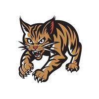 cat pose attacking with claws logo design illustration vector