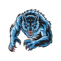 werewolves pose attacking with claws design illustration logo vector