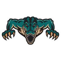 crocodile pose attacking with claws design illustration logo vector