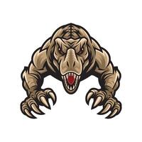 tyrannosaurus attacking with claws design illustration logo vector