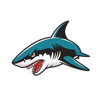 shark pose attacking illustration logo design vector