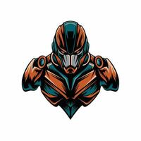 robot wild standing logo design character vector