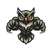 owl flying pose with claws design illustration logo vector