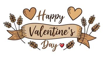 Rustic Valentines Day Banner with Happy Valentine Day Banner Design for Romantic Celebrations and Decorations vector