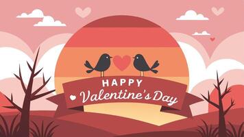 Serene Valentines Day Banner with Elegant Happy Valentine Day Message in Beautiful Design vector