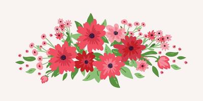 Floral composition for Creative Applications. Editable template for banners, borders, frames and etc vector