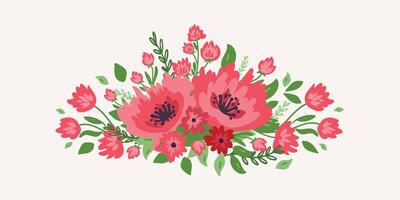 Cute floral design. Editable template for banners, borders, frames and etc vector