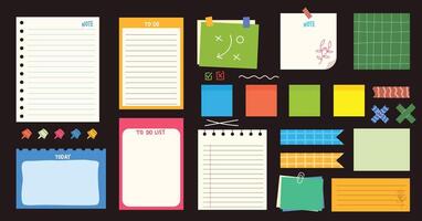 Notebook sticker, Paper sticker notes, sticky sheets,remind papers memo pages vector