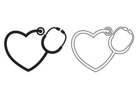 stethoscope cardiology symbol heart shape Healthcare icon vector