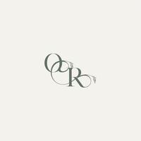 wedding concept monogram elegant and elegant logo RO organic hairline logotype letter vector
