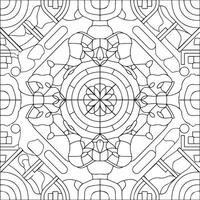 Black and white seamless linear illustrations. Coloring book, colouring page for children and adults. Decorative abstract pattern design. Line art drawing. Easy to edit color vector
