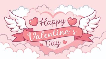 Soft and Romantic Valentine Day Banner with Elegant Happy Valentine Day Message vector