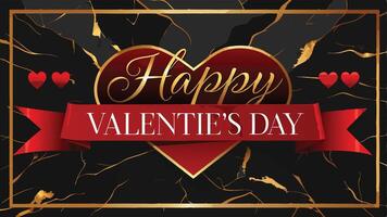 Luxurious Valentine Day Banner with Elegant Happy Valentine Day Message in a Romantic Design vector