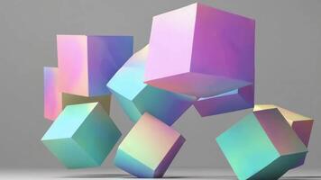 Colorful Floating Cubes Footage in Dynamic Motion Scene video