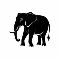 An elephant is standing in front of a white background vector