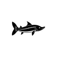 A black and white fish icon on a white background vector