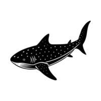 Whale shark silhouette on white background vector
