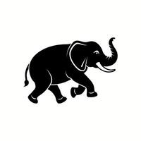elephant running silhouette vector