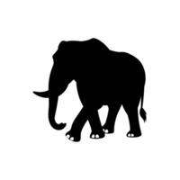 An elephant is silhouetted against a white background vector