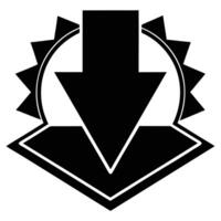 Software Download Symbol Silhouette on White Background vector