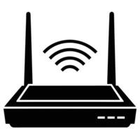 Wi-Fi Router Silhouette on White vector