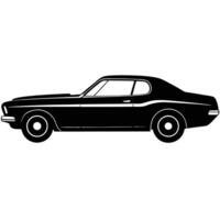 Muscule Car Side View Silhouette on White Background canvas vector