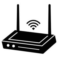 Wi-Fi Router Silhouette Illustration Isolated on White Background vector