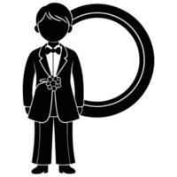 Ring Bearer Silhouette on White Background canvas canvas vector