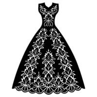 Lace Silhouette on White Background canvas canvas vector
