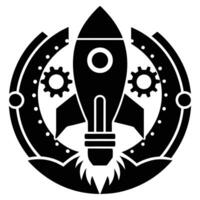 Technology Startup Symbol Silhouette with Modern Design vector