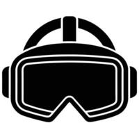 VR Headset Silhouette Isolated on White Background vector