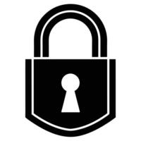 Lock and Key Security Silhouette on White canvas vector