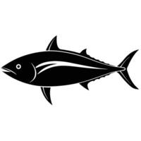 Tuna Fish Silhouette in Ocean canvas vector