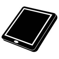 Touchscreen Icon Silhouette Isolated on White Background vector