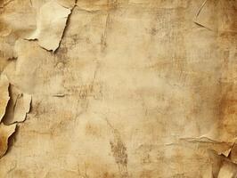 A textured, aged paper background with creases and stains, suitable for design or writing. photo