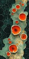 Abstract design featuring circular patterns in vibrant colors and textures for mobile phone wallpaper photo