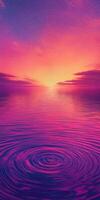 Vibrant sunset over calm waters with ripples reflecting warm hues mobile phone wallpaper photo