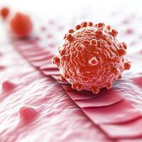 Microscopic view of virus interacting with cellular membrane in a biological setting photo