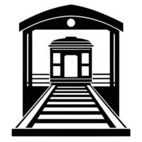 Modern Subway Silhouette on White Background vector