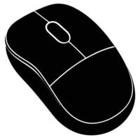 Wireless Mouse Silhouetted on White Background vector
