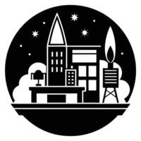Startup Office Silhouette Isolated on White canvas vector