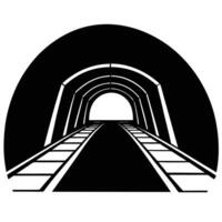 Silhouette of a Tunnel on White Background Representing a Journey or Passage vector
