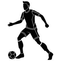 Soccer Player Silhouetted on White Background vector