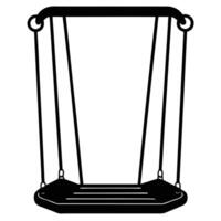 Swings Silhouette Illustration on White vector